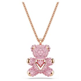 Teddy-Anhänger, rosa, roségoldfarben plattiert Teddy-Anhänger, rosa, roségoldfarben plattiert