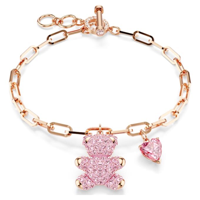 Teddy-Armband «Bär», rosa, roségoldfarben plattiert Teddy-Armband «Bär», rosa, roségoldfarben plattiert