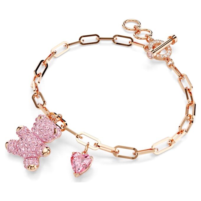 Teddy-Armband «Bär», rosa, roségoldfarben plattiert Teddy-Armband «Bär», rosa, roségoldfarben plattiert