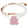 Teddy-Armband mit Kristallperle, Bär, rosa, roségoldfarben plattiert Teddy-Armband mit Kristallperle, Bär, rosa, roségoldfarben plattiert
