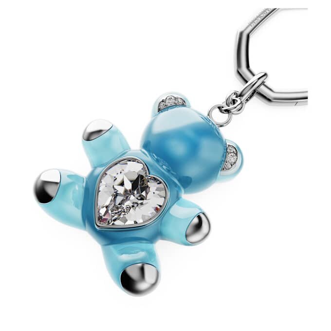 Teddy-Schlüsselanhänger, blau, rhodiniert Teddy-Schlüsselanhänger, blau, rhodiniert