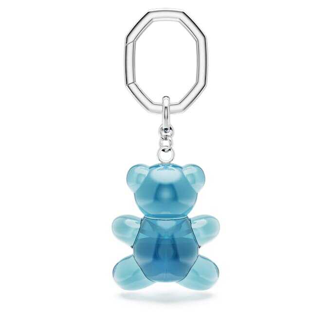 Teddy-Schlüsselanhänger, blau, rhodiniert Teddy-Schlüsselanhänger, blau, rhodiniert