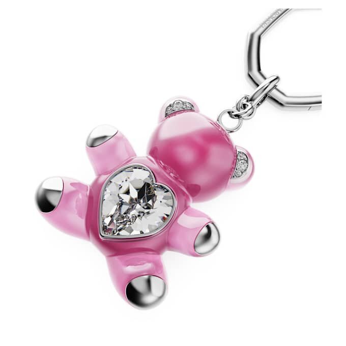Teddy-Schlüsselanhänger, rosa, rhodiniert Teddy-Schlüsselanhänger, rosa, rhodiniert