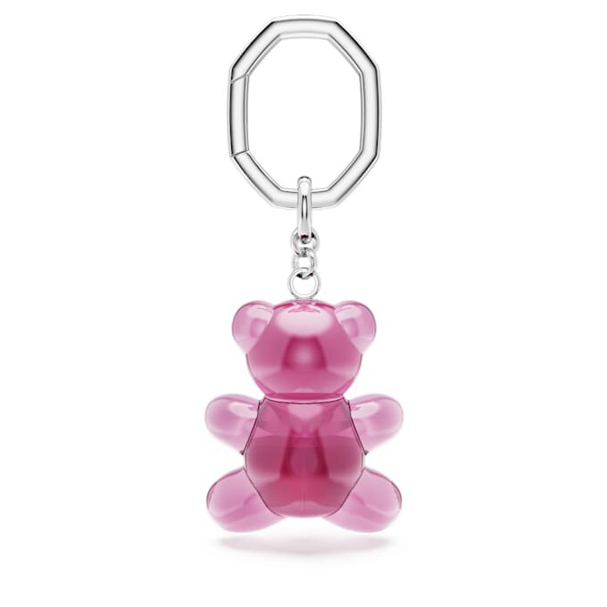 Teddy-Schlüsselanhänger, rosa, rhodiniert Teddy-Schlüsselanhänger, rosa, rhodiniert
