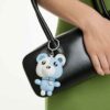 Teddy-Taschenanhänger, Bär, blau, rhodiniert Teddy-Taschenanhänger, Bär, blau, rhodiniert