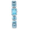 Uhr mit achtkantigem Armband, blau, Edelstahl Uhr mit achtkantigem Armband, blau, Edelstahl