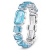 Uhr mit achtkantigem Armband, blau, Edelstahl Uhr mit achtkantigem Armband, blau, Edelstahl