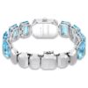 Uhr mit achtkantigem Armband, blau, Edelstahl Uhr mit achtkantigem Armband, blau, Edelstahl