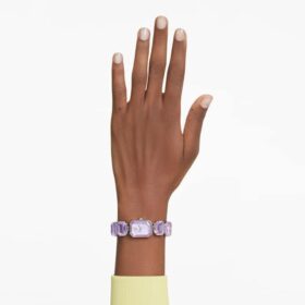 Uhr mit achtkantigem Armband, lila, champagnerfarbene Gold-PVD-Beschichtung Uhr mit achtkantigem Armband, lila, champagnerfarbene Gold-PVD-Beschichtung