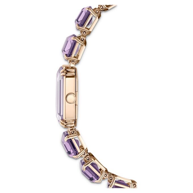 Uhr mit achtkantigem Armband, lila, champagnerfarbene Gold-PVD-Beschichtung Uhr mit achtkantigem Armband, lila, champagnerfarbene Gold-PVD-Beschichtung