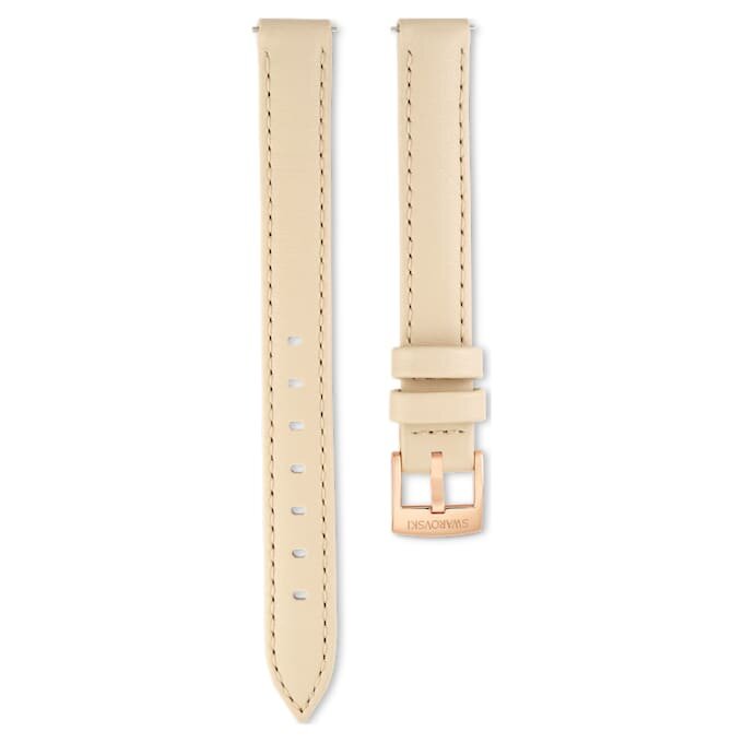 Uhrenarmband 12 mm (0.47″) breit, Leder, beige, roségoldfarben Uhrenarmband 12 mm (0.47″) breit, Leder, beige, roségoldfarben