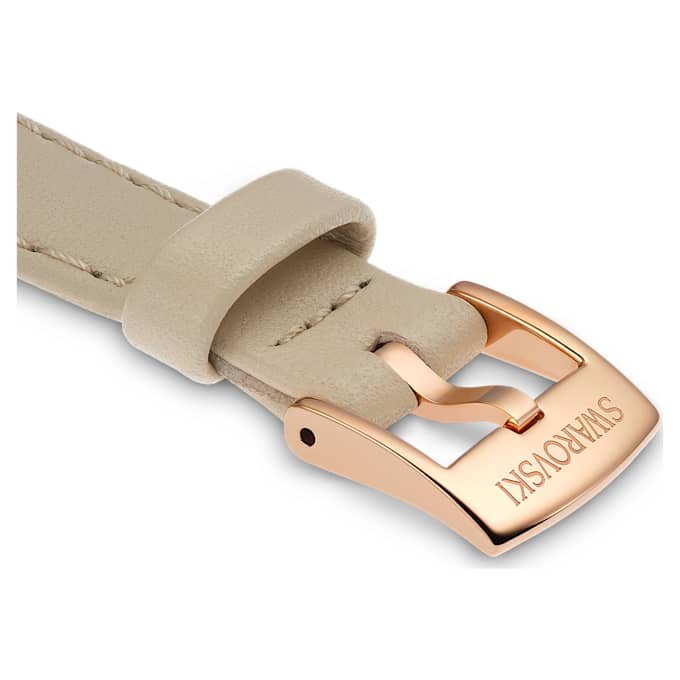 Uhrenarmband 12 mm (0.47″) breit, Leder, beige, roségoldfarben Uhrenarmband 12 mm (0.47″) breit, Leder, beige, roségoldfarben
