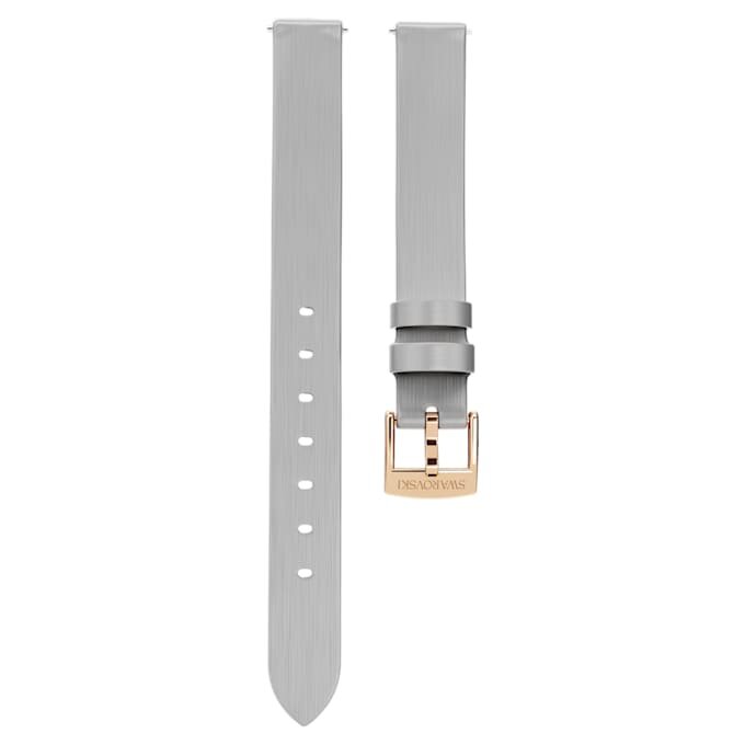 Uhrenarmband 12 mm (0.47″) breit, Leder, silberfarben, roségoldfarben veredelt Uhrenarmband 12 mm (0.47″) breit, Leder, silberfarben, roségoldfarben veredelt