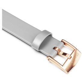 Uhrenarmband 12 mm (0.47″) breit, Leder, silberfarben, roségoldfarben veredelt Uhrenarmband 12 mm (0.47″) breit, Leder, silberfarben, roségoldfarben veredelt