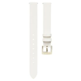 Uhrenarmband 12 mm (0.47″) breit, Leder, weiss, champagnerfarbene Goldoptik Uhrenarmband 12 mm (0.47″) breit, Leder, weiss, champagnerfarbene Goldoptik