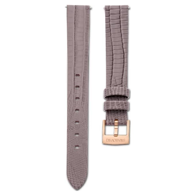 Uhrenarmband 13 mm (0.51″) breit, Leder, grau, roségoldfarben Uhrenarmband 13 mm (0.51″) breit, Leder, grau, roségoldfarben