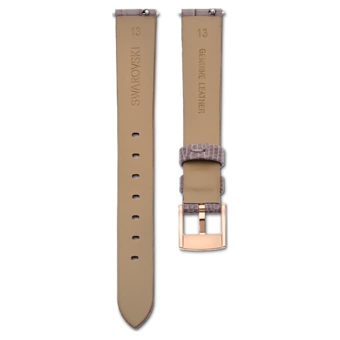 Uhrenarmband 13 mm (0.51″) breit, Leder, grau, roségoldfarben Uhrenarmband 13 mm (0.51″) breit, Leder, grau, roségoldfarben