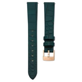 Uhrenarmband 14 mm (0.55″) breit, Leder, grün, roségoldfarben