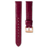 Uhrenarmband, 15 mm (0.59″) breit, Leder mit Ziernähten, rot, roségoldfarben