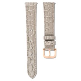 Uhrenarmband 16 mm (0.63″) breit, Leder mit Ziernähten, beige, roségoldfarben