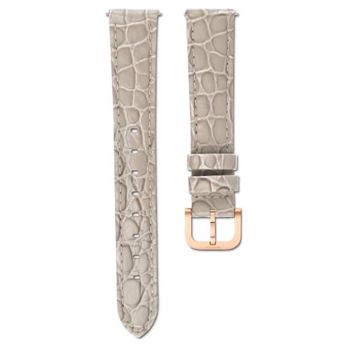 Uhrenarmband 16 mm (0.63″) breit, Leder mit Ziernähten, beige, roségoldfarben Uhrenarmband 16 mm (0.63″) breit, Leder mit Ziernähten, beige, roségoldfarben