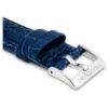 Uhrenarmband 16 mm (0.63″) breit, Leder mit Ziernähten, blau, Edelstahl