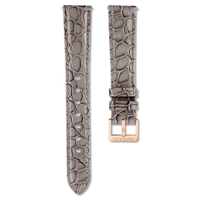 Uhrenarmband 16 mm (0.63″) breit, Leder mit Ziernähten, grau Uhrenarmband 16 mm (0.63″) breit, Leder mit Ziernähten, grau