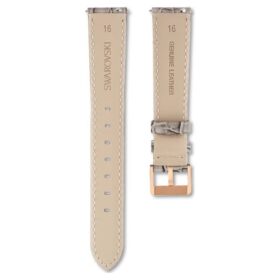Uhrenarmband 16 mm (0.63″) breit, Leder mit Ziernähten, grau