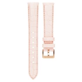 Uhrenarmband 16 mm (0.63″) breit, Leder mit Ziernähten, rosa, roségoldfarben