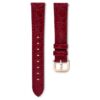 Uhrenarmband 16 mm (0.63″) breit, Leder mit Ziernähten, rot, roségoldfarben