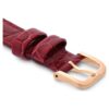 Uhrenarmband 16 mm (0.63″) breit, Leder mit Ziernähten, rot, roségoldfarben