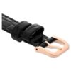 Uhrenarmband 16 mm (0.63″) breit, Leder mit Ziernähten, schwarz, roségoldfarben Uhrenarmband 16 mm (0.63″) breit, Leder mit Ziernähten, schwarz, roségoldfarben