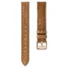 Uhrenarmband, 17 mm (0.67″) breit, Leder mit Ziernähten, braun, roségoldfarben Uhrenarmband, 17 mm (0.67″) breit, Leder mit Ziernähten, braun, roségoldfarben