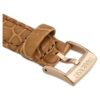 Uhrenarmband, 17 mm (0.67″) breit, Leder mit Ziernähten, braun, roségoldfarben Uhrenarmband, 17 mm (0.67″) breit, Leder mit Ziernähten, braun, roségoldfarben