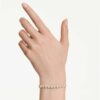 Una Angelic Armband mit Rundschliff, weiss, goldfarben plattiert Una Angelic Armband mit Rundschliff, weiss, goldfarben plattiert