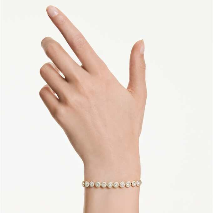 Una Angelic Armband mit Rundschliff, weiss, goldfarben plattiert Una Angelic Armband mit Rundschliff, weiss, goldfarben plattiert