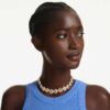 Una Angelic Choker, Rundschliff, Karamell, goldfarben plattiert Una Angelic Choker, Rundschliff, Karamell, goldfarben plattiert