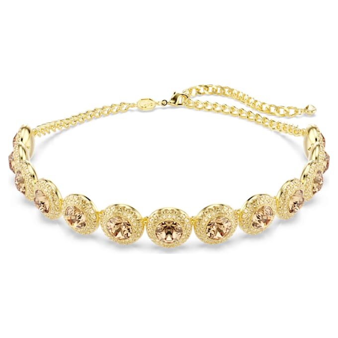 Una Angelic Choker, Rundschliff, Karamell, goldfarben plattiert Una Angelic Choker, Rundschliff, Karamell, goldfarben plattiert