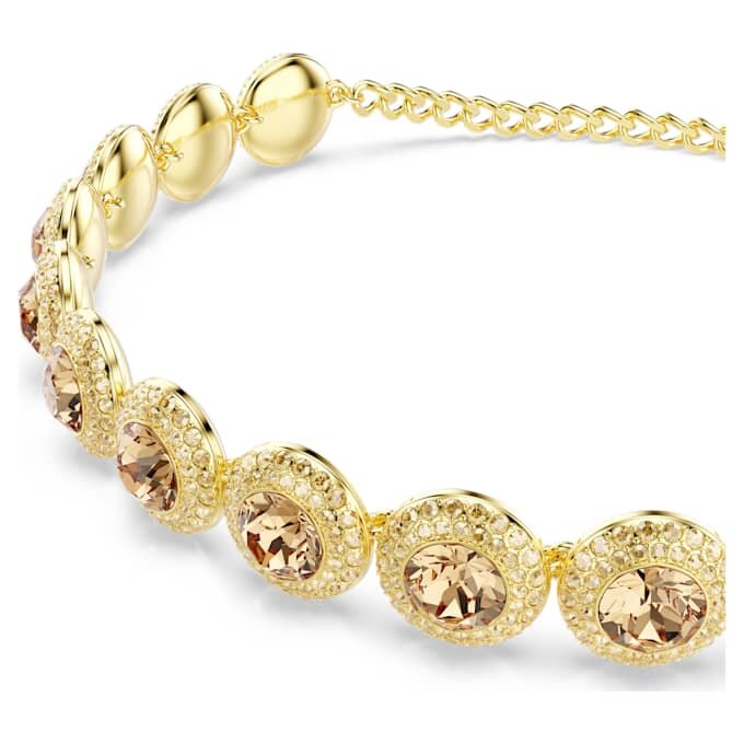 Una Angelic Choker, Rundschliff, Karamell, goldfarben plattiert Una Angelic Choker, Rundschliff, Karamell, goldfarben plattiert
