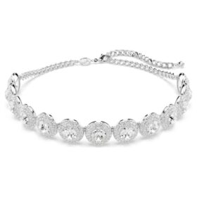 Una Angelic Choker Weiss, rhodiniert