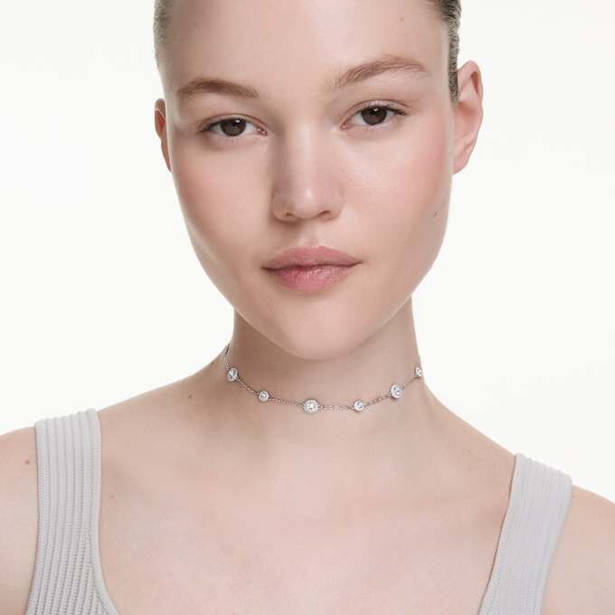 Una Angelic Halskette mit rundgeschliffenen, doppelseitigen Motiven, weiss, rhodiniert Una Angelic Halskette mit rundgeschliffenen, doppelseitigen Motiven, weiss, rhodiniert