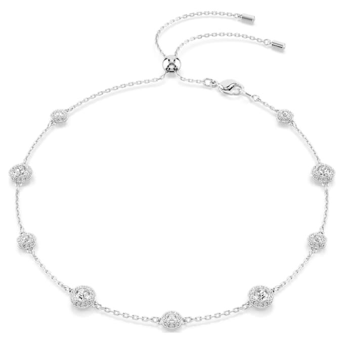Una Angelic Halskette mit rundgeschliffenen, doppelseitigen Motiven, weiss, rhodiniert Una Angelic Halskette mit rundgeschliffenen, doppelseitigen Motiven, weiss, rhodiniert