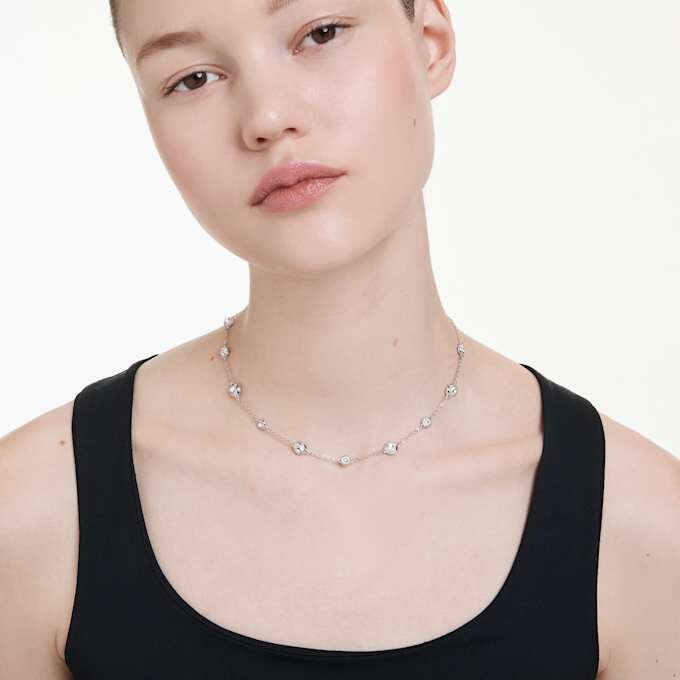 Una Angelic Halskette mit rundgeschliffenen, doppelseitigen Motiven, weiss, rhodiniert Una Angelic Halskette mit rundgeschliffenen, doppelseitigen Motiven, weiss, rhodiniert