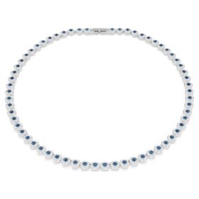 Una Angelic Halskette, Rundschliff, Blau, rhodiniert