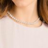 Una Angelic Halskette, Rundschliff, mittelgross, weiss, roségoldfarben plattiert