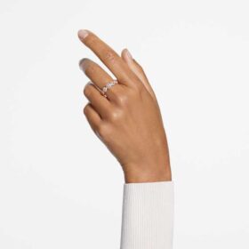 Una Angelic Ring, Rundschliff, weiss, roségoldfarben plattiert