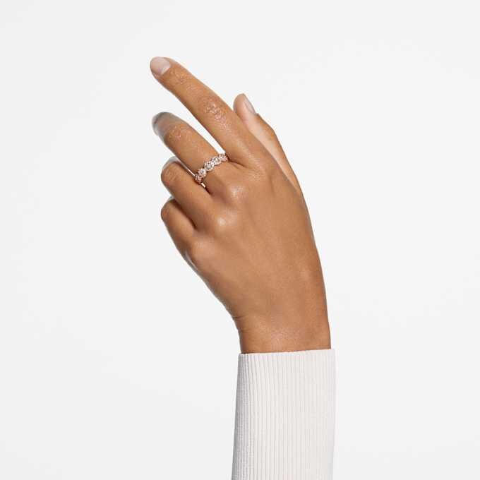 Una Angelic Ring, Rundschliff, weiss, roségoldfarben plattiert Una Angelic Ring, Rundschliff, weiss, roségoldfarben plattiert