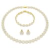 Una Angelic Set (3-teilig), Rundschliff, weiss, goldfarben plattiert Una Angelic Set (3-teilig), Rundschliff, weiss, goldfarben plattiert