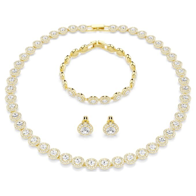 Una Angelic Set (3-teilig), Rundschliff, weiss, goldfarben plattiert Una Angelic Set (3-teilig), Rundschliff, weiss, goldfarben plattiert