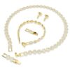 Una Angelic Set (3-teilig), Rundschliff, weiss, goldfarben plattiert Una Angelic Set (3-teilig), Rundschliff, weiss, goldfarben plattiert
